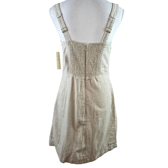 Abercrombie & Fitch Rouched Linen Square Neck Sun Dress In MT NWT - Picture 3 of 10